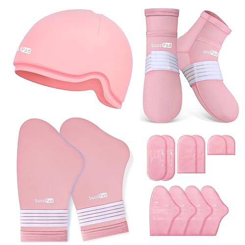 SuzziPad Chemo Care Package for Women Men Cooling Gloves Socks and Cold Caps for Chemotherapy Ideal for Discomfort of Head Hand Feet L - Image 2