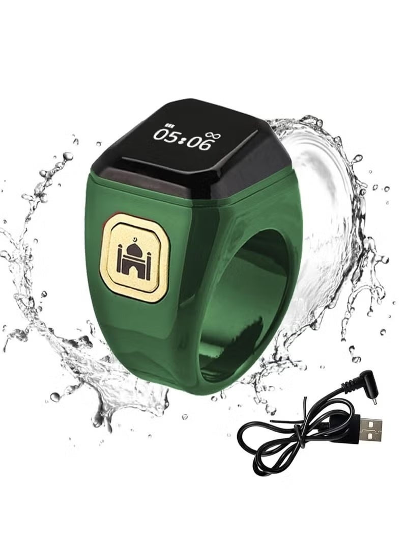 خاتم إلكتروني ذكي للتسبيح مصمم لتلبية احتياجات المسلمين للتذكير بالتسبيح وأوقات الصلاة. - Image 1