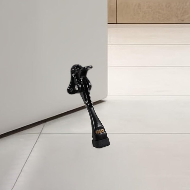 Unomor Heavy Duty Adjustable Door Stopper Kickdown Black Finish for Home Office - Image 4