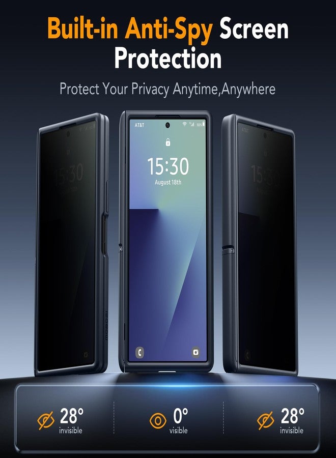 MOBOSI Magnetic for Z Fold 7 Case with Privacy Screen Protector, Samsung Galaxy Z Fold7 Cover[Compatible with Magsafe & Full Body Hinge Protection] Shockproof Phone Cases for zfold 7, Matte Black - Image 3