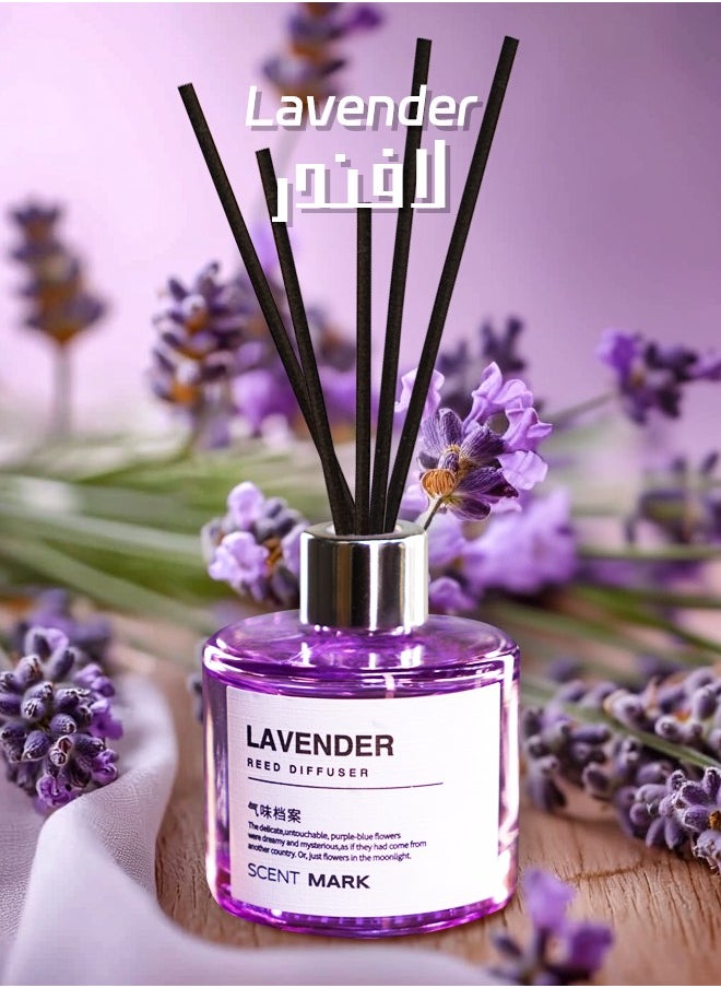 Litus - Home Perfume Reed Diffuser,Lavender(Calm Lavender Essence) Fragrance,5 Rattan Reeds,50ml - Image 1