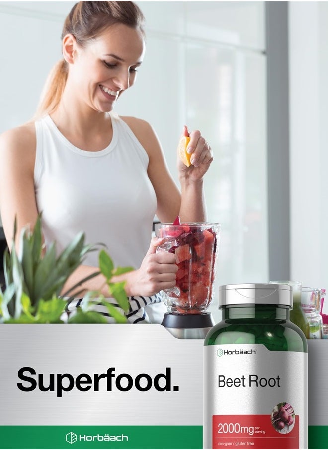 Horbaach - Beet Root Powder Capsules | 220 Pills | Herbal Extract | Non-GMO, Gluten Free Supplement - Image 1