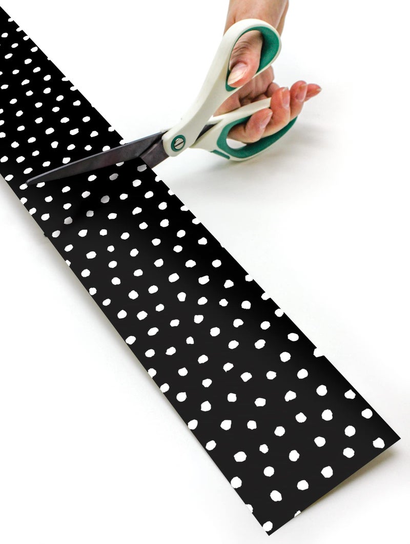 Teacher Created Resources White Painted Dots on Black Straight Rolled Border Trim (TCR8911) - Image 4