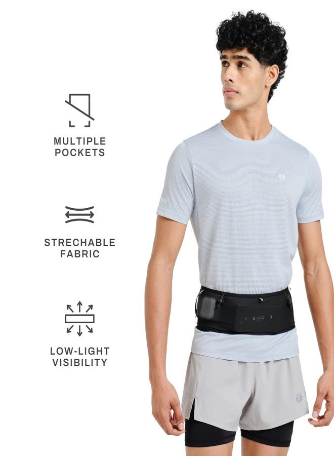 TEGO Pacer Running Belt | Bounce-Free Tubular Run Belt with Expandable Pockets | 4-Way Stretch | Jacket/Pole Carry Straps | Reflective Details | Lightweight 62g | Trail & Road Running Waist Pack - Image 2