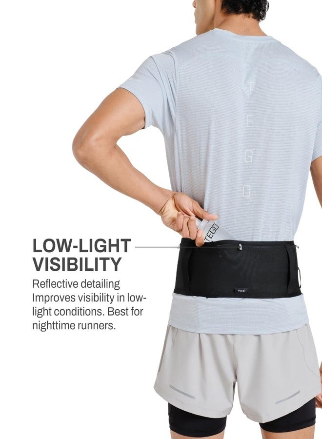 TEGO Pacer Running Belt | Bounce-Free Tubular Run Belt with Expandable Pockets | 4-Way Stretch | Jacket/Pole Carry Straps | Reflective Details | Lightweight 62g | Trail & Road Running Waist Pack - Image 5