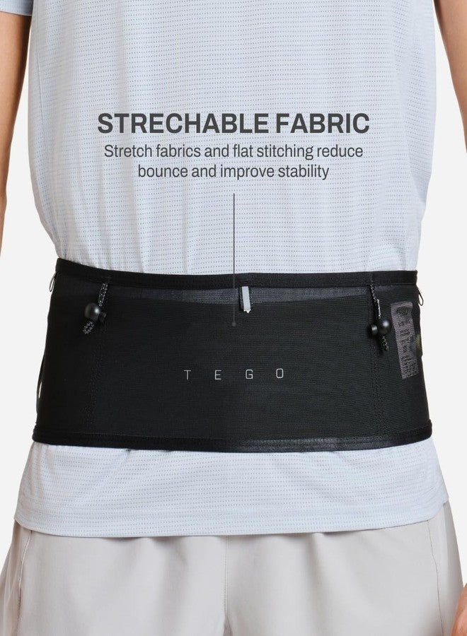 TEGO Pacer Running Belt | Bounce-Free Tubular Run Belt with Expandable Pockets | 4-Way Stretch | Jacket/Pole Carry Straps | Reflective Details | Lightweight 62g | Trail & Road Running Waist Pack - Image 4