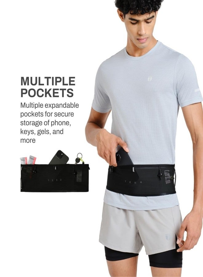 TEGO Pacer Running Belt | Bounce-Free Tubular Run Belt with Expandable Pockets | 4-Way Stretch | Jacket/Pole Carry Straps | Reflective Details | Lightweight 62g | Trail & Road Running Waist Pack - Image 3