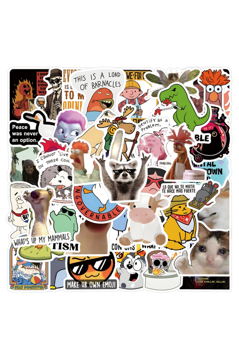 50 قطعة أو 55 قطعة من ملصقات الميمات المضحكة، ملصقات كاواي مضحكة يمكنك صنعها بنفسك، ملصقات سكرابوكينغ، ملصقات للهواتف، ملصقات للأمتعة، ملصقات لألواح التزلج، ملصقات مائية
