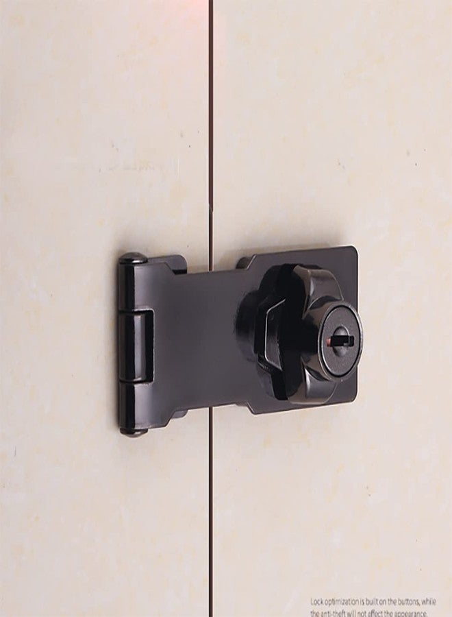 MIKMAYTOO Flip Latch 3-mm Thickened Heavy Duty Hasp Safety Door Lock Gate Latches for Double Door Window Barn Closet Drawer Cabinet Garage,Stainless Steel Brushed Nickel (Free Opening Lock) - Image 5