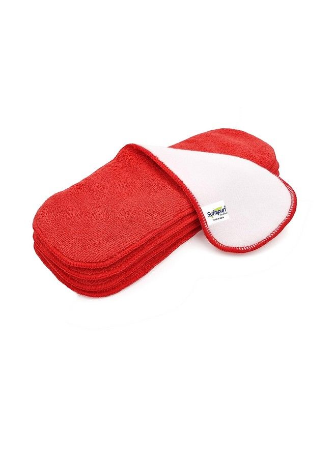 SOFTSPUN Microfiber 4 Layer Baby Pocket Diaper Inserts Pack Of 4 Large Size (Red) Age 03 Months Washable Reusable Ultra Absorbent Super Soft & Comfortable For Babies Skin Of Newborn Baby. - Image 2