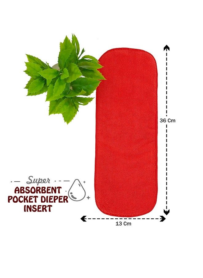 SOFTSPUN Microfiber 4 Layer Baby Pocket Diaper Inserts Pack Of 4 Large Size (Red) Age 03 Months Washable Reusable Ultra Absorbent Super Soft & Comfortable For Babies Skin Of Newborn Baby. - Image 5