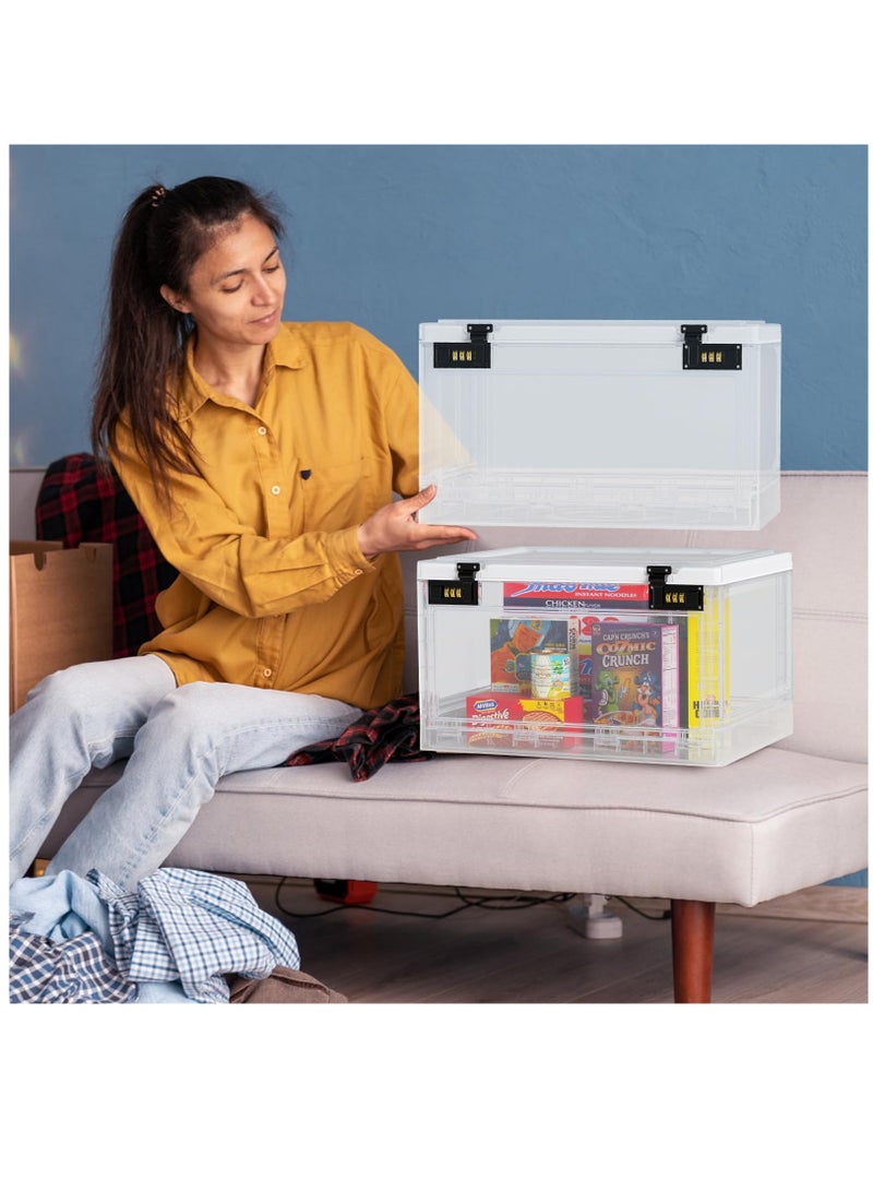Medicine Lock Box with Combination Locker, Medication LockBox for Medical Safe Cabinet, Files Documents Organizer, Lockable Cell Phone Jail, Tablet Holder, Food, Snacks, Clear