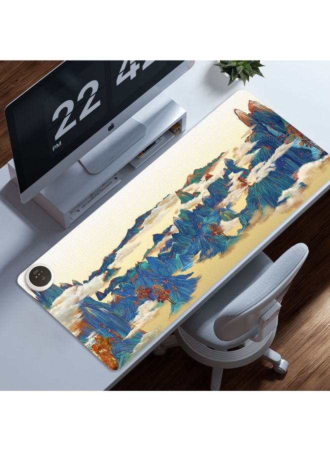 Heating Pad Mouse Pad Super Large Dirty-resistant National Tide Dunhuang Wind Landscape Painting Heating Warm Table Pad Office Game Hand Warmer Pad-Color:400x900x2mm-Pattern:Customized According To Drawings - Image 2