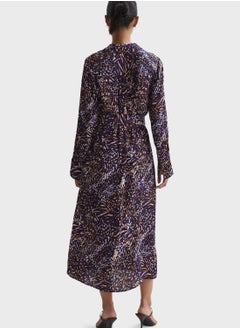 REISS Collar Detail Belted Mesh Dress  - Image 2