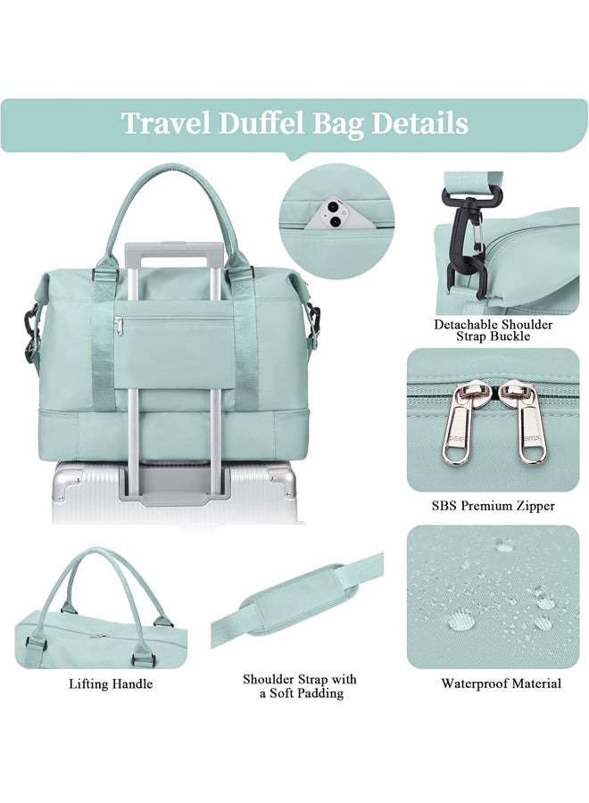 SHABILI Women Nylon Large Capacity Sports Tourist Trolley Bag Shoulder Bag and Crossbody Bag ， Ladies Multi-pocket Tote Bag with Wet and Dry Separation, Suitable Travel, Commuting and Daily use - Image 5