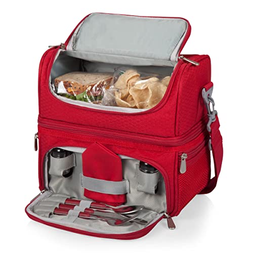 PICNIC TIME ONIVA - a Picnic Time brand, Pranzo Lunch Bag, Insulated Lunch Box with Picnic Set, Lunch Cooler Bag, (Red) - Image 2