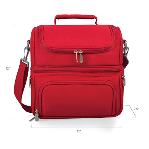 PICNIC TIME ONIVA - a Picnic Time brand, Pranzo Lunch Bag, Insulated Lunch Box with Picnic Set, Lunch Cooler Bag, (Red) - Image 5