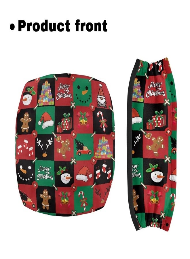 Gomyblomy Christmas Rollator Walker Seat and Backrest Covers Red Green Plaid Walker Seat Covers Decorative Rollator Walker Accessories for Seniors Women Men - Image 2