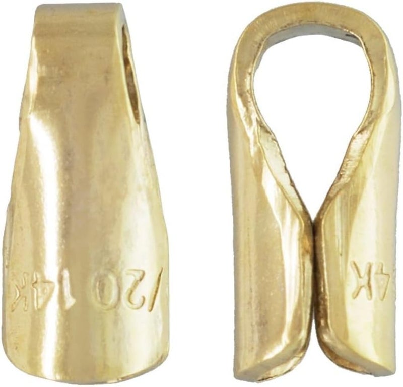 JewelrySupply 120 14K Gold Filled Chain End Caps 5x25mm Pair - Image 1
