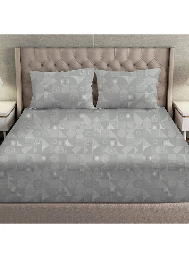 DANUBE HOME Danube Home Albany Single Bed Fitted Sheet Set 120x200+30 cm/50x75+15 cm Grooves Grey | 80 Cotton; 20 Lyocell Bedding Set For Bedroom