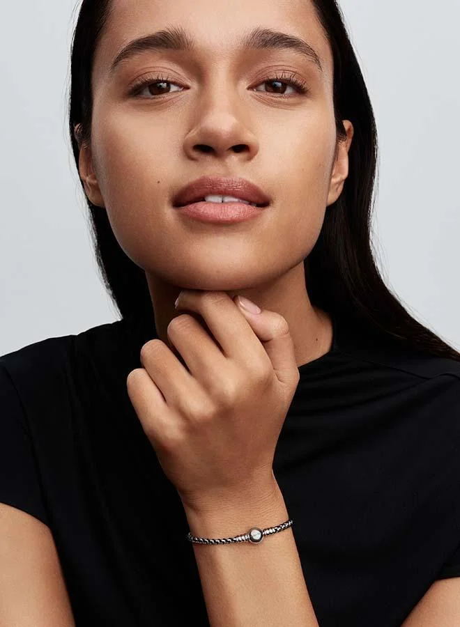 Pandora Black Cord Box Chain Bracelet
