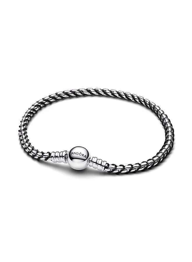 Pandora Black Cord Box Chain Bracelet