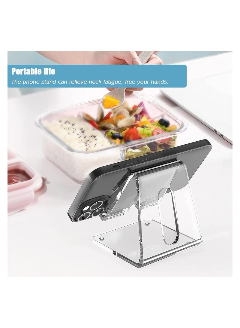 Eworld Clear Acrylic Phone Holder Stand with Non-slip Rubbers and Charging Hole, Perfect for Phones, Tablets, iPads, and Stylish Desk Accessories. - Image 3