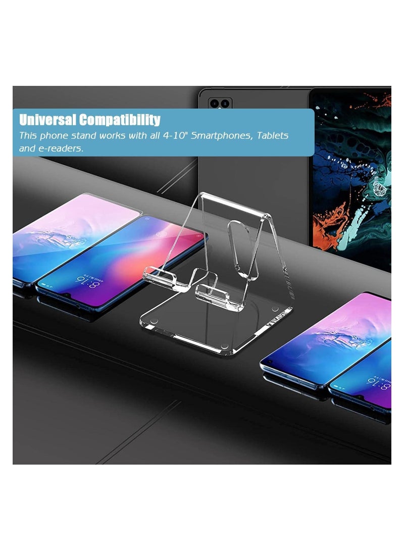 Eworld Clear Acrylic Phone Holder Stand with Non-slip Rubbers and Charging Hole, Perfect for Phones, Tablets, iPads, and Stylish Desk Accessories. - Image 4