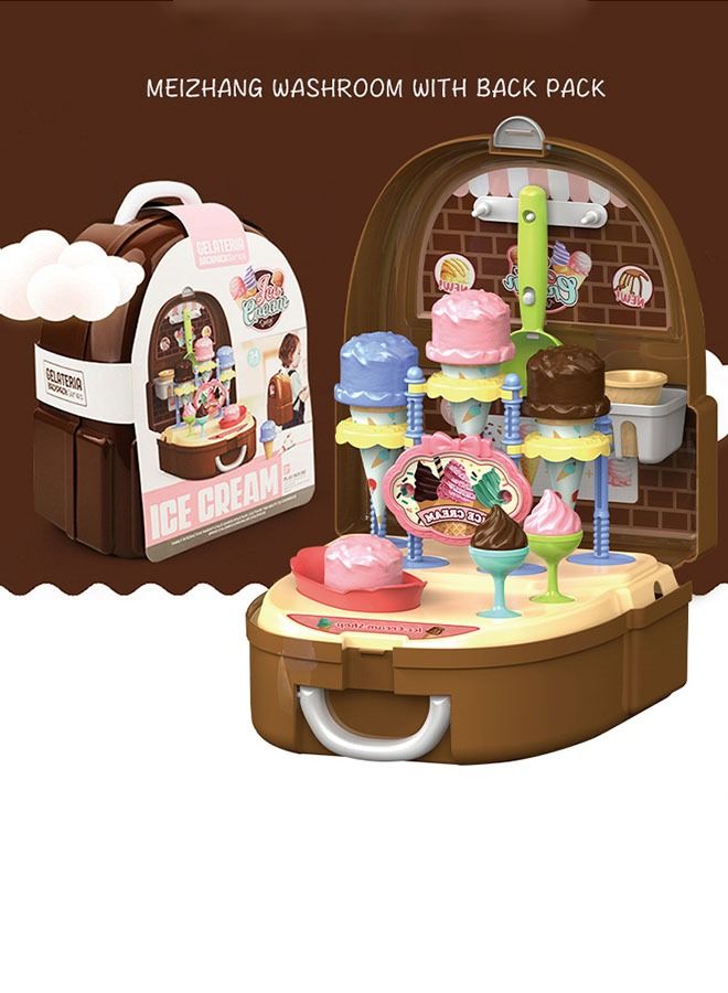 GROIC Ice Cream Playset for Kids, 34Pcs Pretend Dessert with Suitcase，Kitchen Toy Set - Image 2
