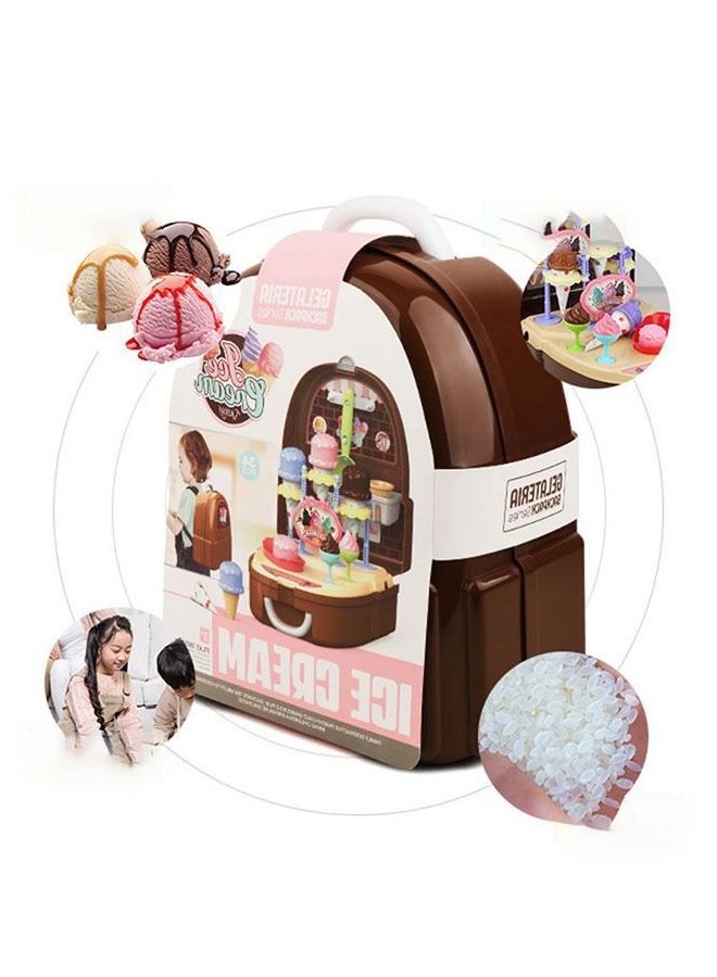 GROIC Ice Cream Playset for Kids, 34Pcs Pretend Dessert with Suitcase，Kitchen Toy Set - Image 3