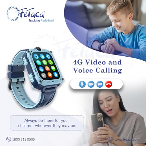 FETACA 4G GPS Smartwatch for Kids with Assisted GPS Tracking, 4G Video & Voice Call, Safe Zone Alert, SOS Button, Habit Formation | Fun and Safe Wearable with Free 5G SIM Card (Blue) - Image 5