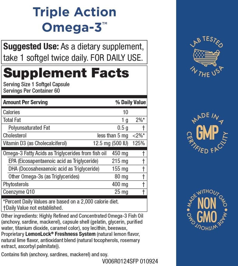 Purity Products حبوب أوميغا 3 سوبر بيل ثلاثية الفعالية 60 كبسولة لينة - Image 2