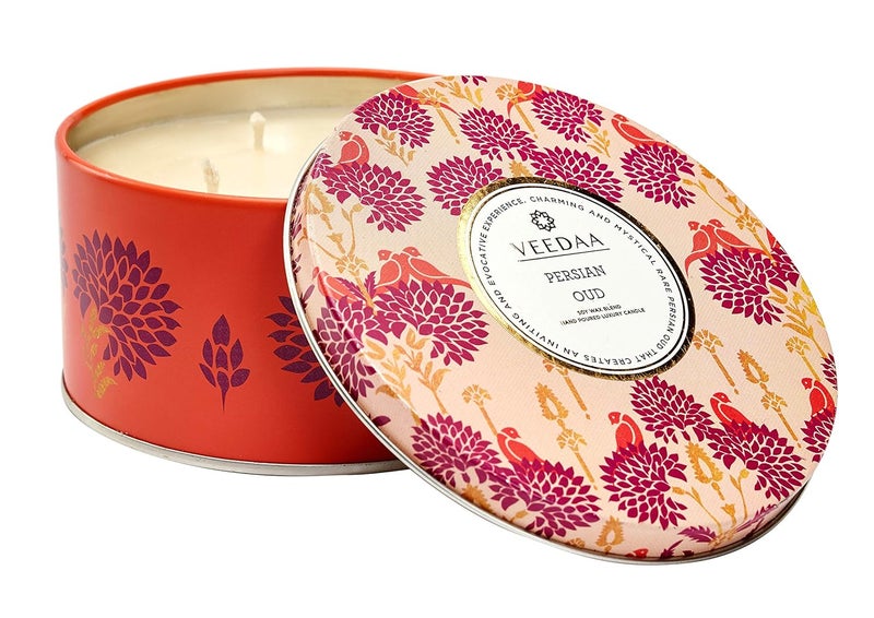 VEEDAA Persian Oud 3 Wick Tin Soy Wax Scented Candle Burns 40 Hours - Image 2