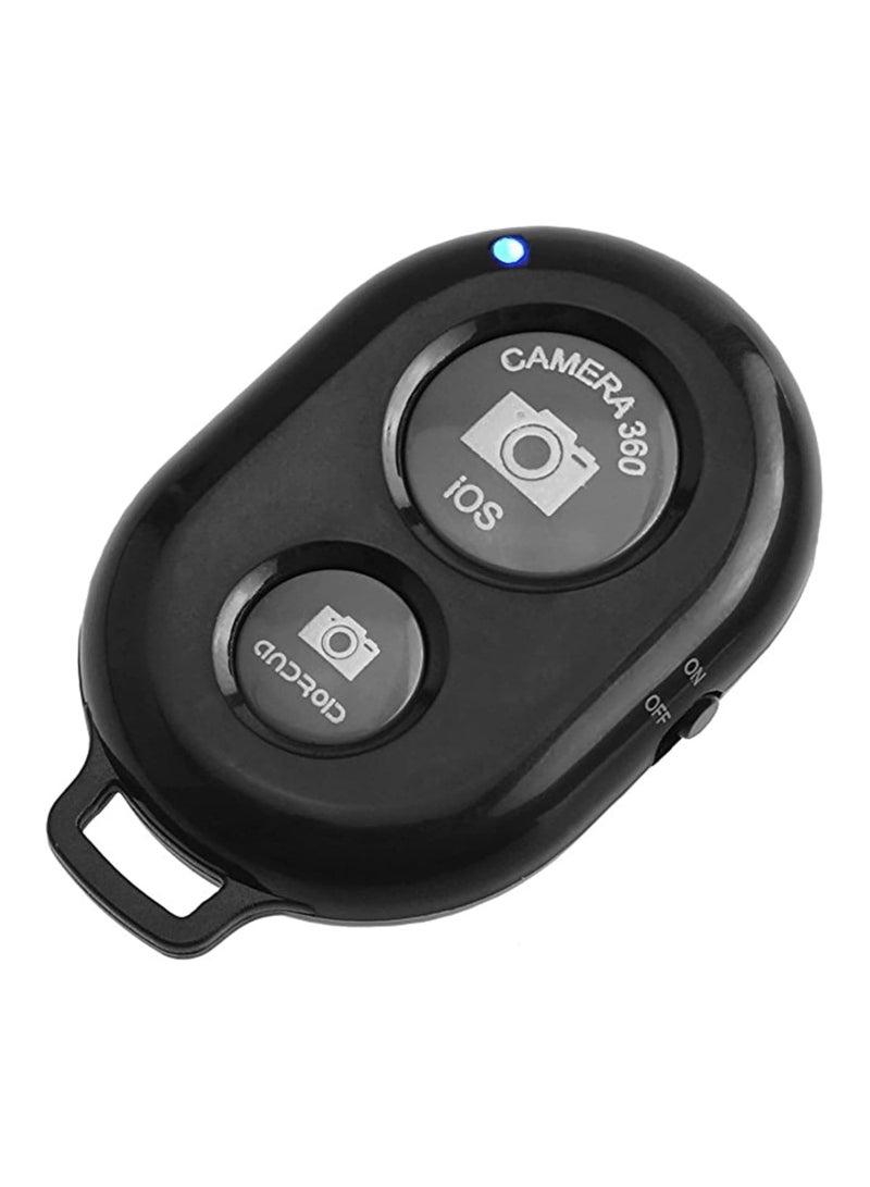 جهاز تحكم بلوتوث لاسلكي للكاميرا – زر سيلفي سهل للموبايلات iOS وAndroid – متوافق مع آيفون وآيباد وسامسونج وهواوي – أسود - Image 1