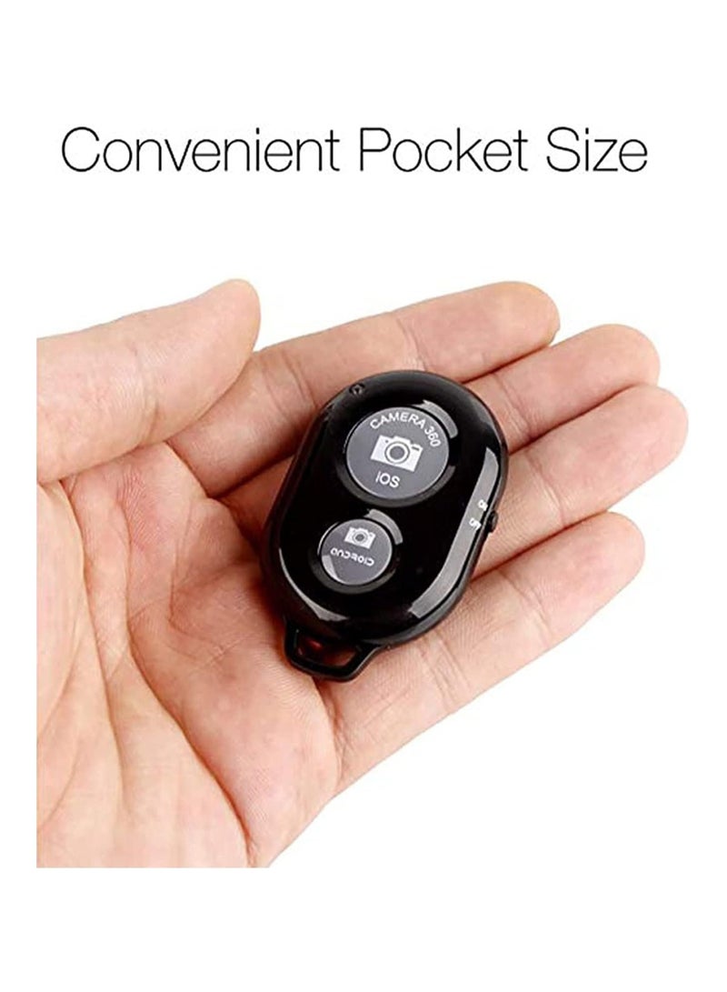 جهاز تحكم بلوتوث لاسلكي للكاميرا – زر سيلفي سهل للموبايلات iOS وAndroid – متوافق مع آيفون وآيباد وسامسونج وهواوي – أسود - Image 2