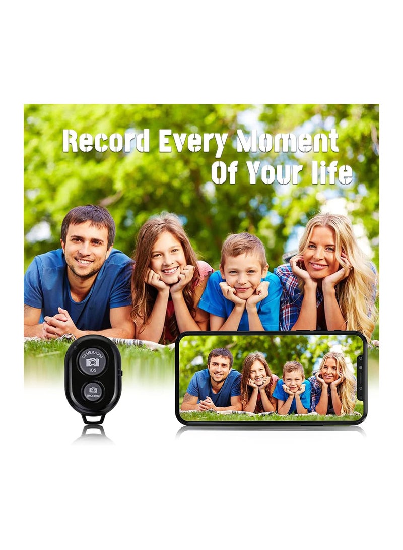 جهاز تحكم بلوتوث لاسلكي للكاميرا – زر سيلفي سهل للموبايلات iOS وAndroid – متوافق مع آيفون وآيباد وسامسونج وهواوي – أسود - Image 3