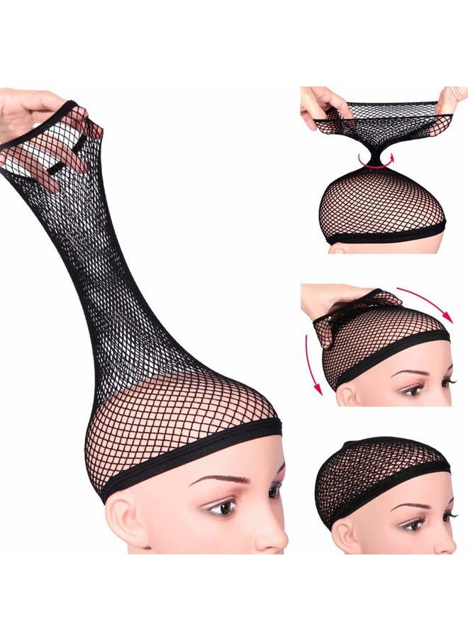 Dreamlover Black Wig Cap for Women Lace Front, Mesh Wig Cap for Long Hair, 2 Pieces  - Image 1