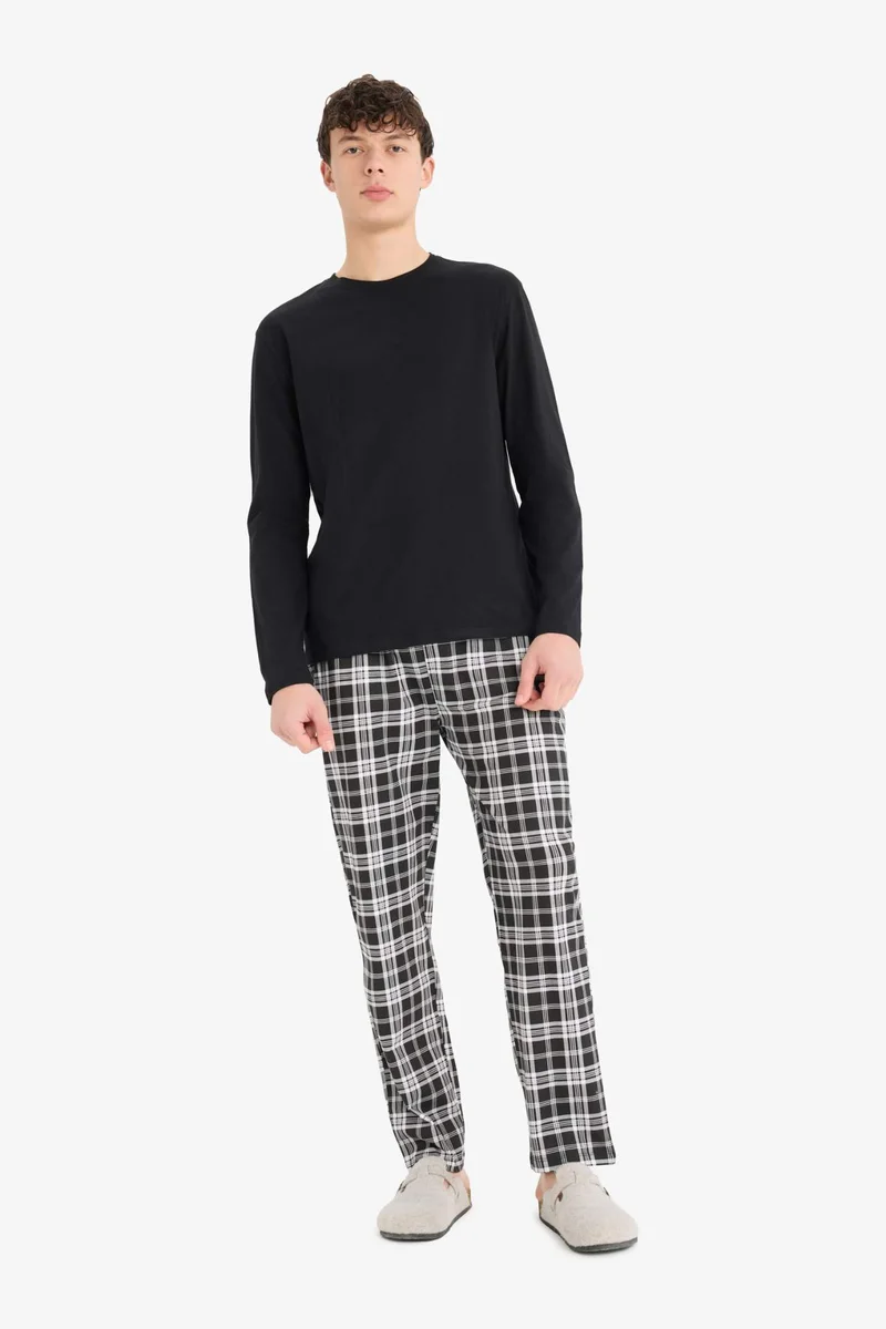 Defacto Regular Fit Checkered Long Sleeve 2 Piece Set