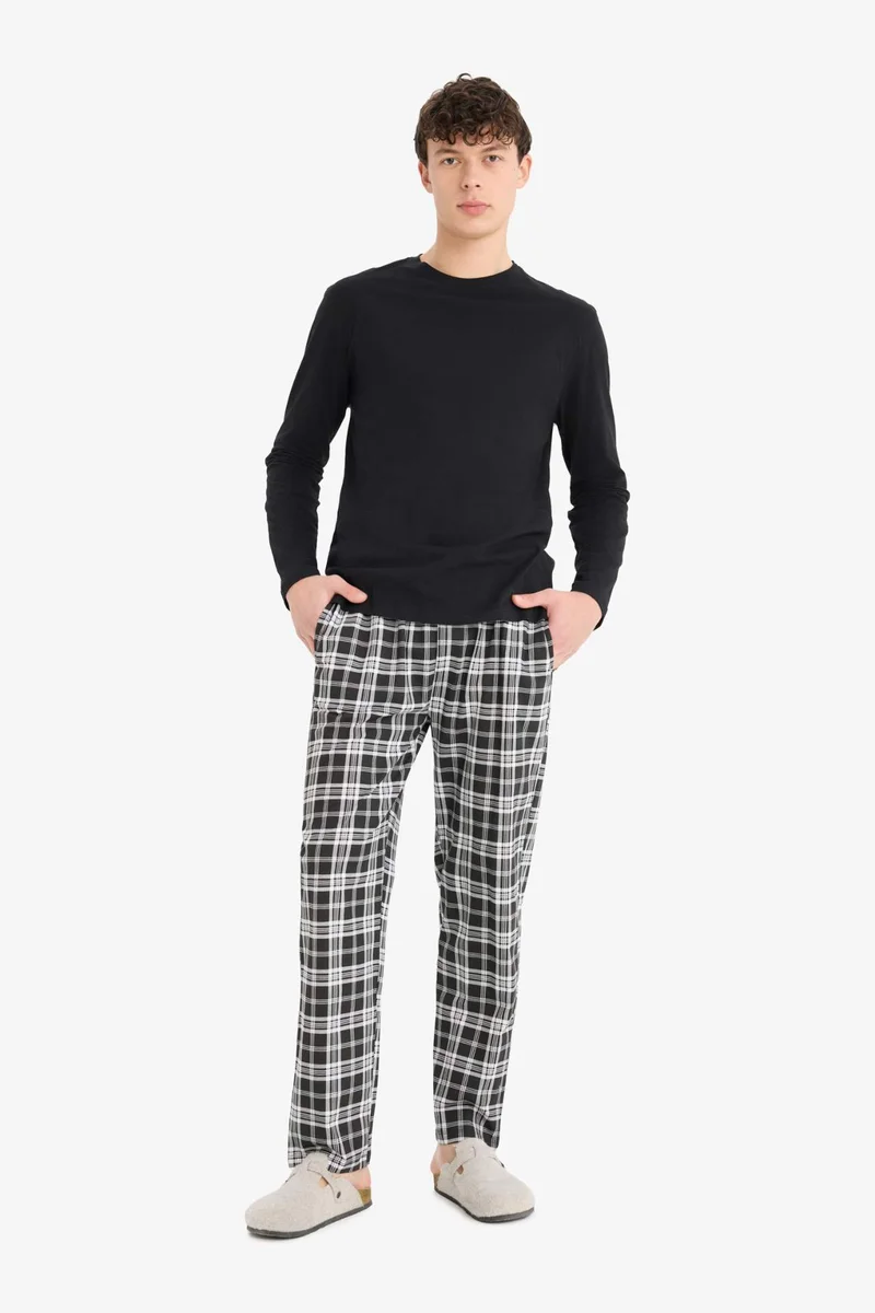 Defacto Regular Fit Checkered Long Sleeve 2 Piece Set