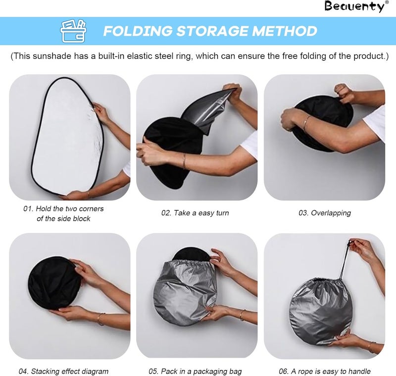6 Pcs Car Windshield Sun Shade Set - UV Protection and Heat Insulation - Image 3