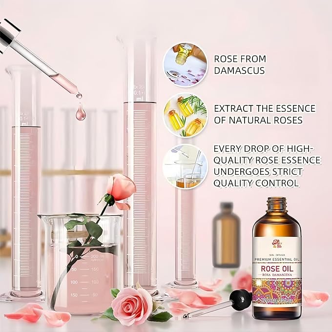 YOOJ Rose Oil for Face & Body - Anti-Aging & Scar Treatment for Dry Skin, Stretch Marks, Scalp & Nails, Natural Scented Massage Oil for Radiant Glow - Image 2