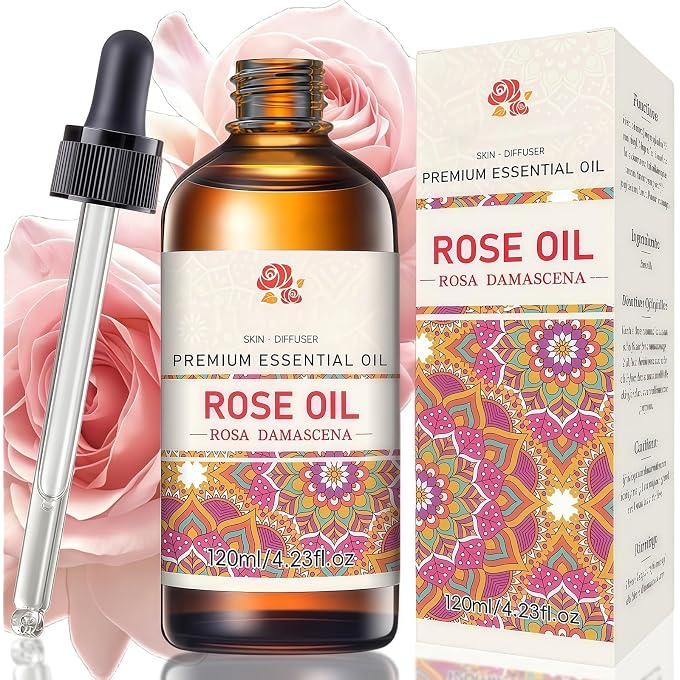 YOOJ Rose Oil for Face & Body - Anti-Aging & Scar Treatment for Dry Skin, Stretch Marks, Scalp & Nails, Natural Scented Massage Oil for Radiant Glow - Image 1