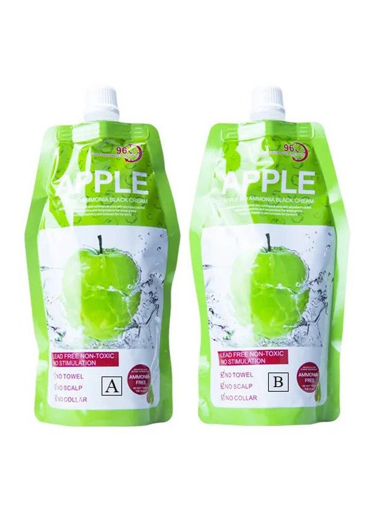 Apple Natural Hair Color Cream Ammonia Free Black 1000ml (Pack of 2) - Image 3