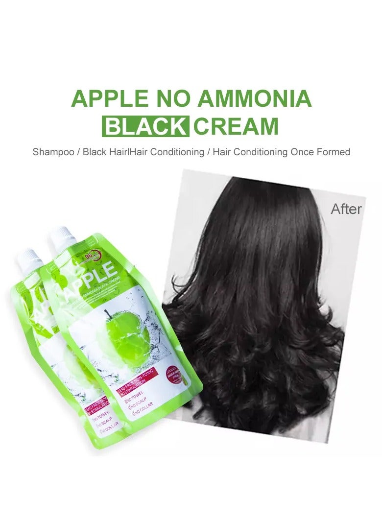 Apple Natural Hair Color Cream Ammonia Free Black 1000ml (Pack of 2) - Image 4