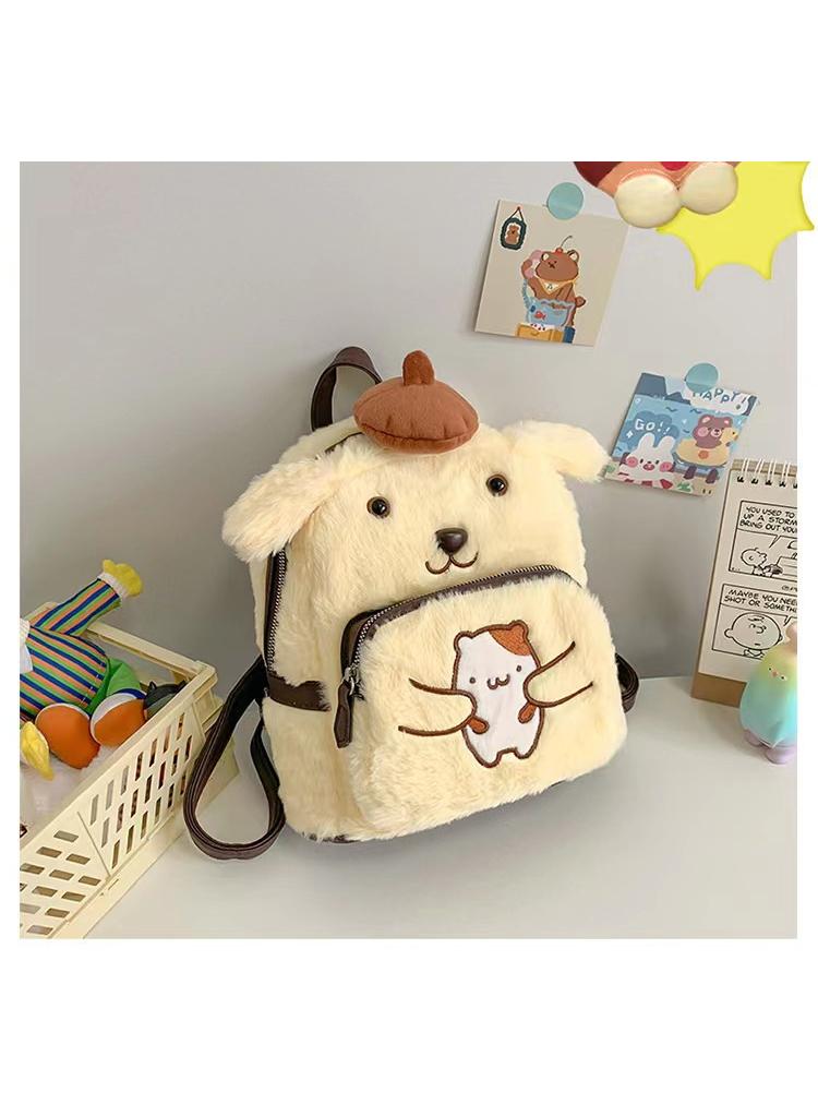 Pom Pom Purin Cartoon Plush Backpack Student Sweet Style Large Capacity Backpack Anime Backpack - Image 2