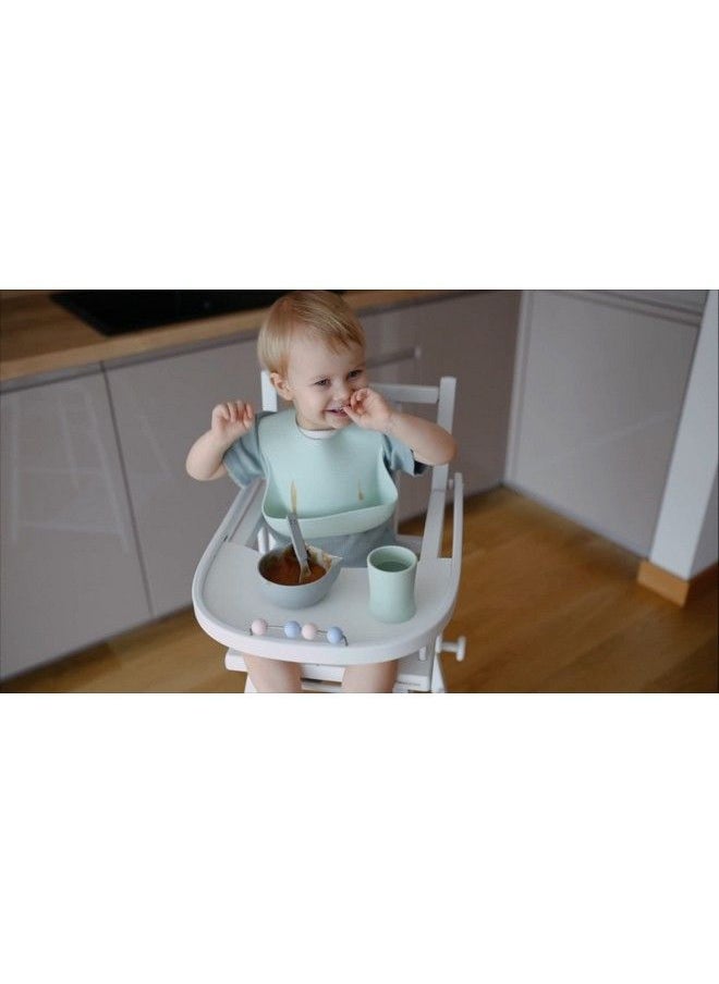 otterlove Silicone Bib 100% Pure Platinum Lfgb Baby Bibs With No Fillers Wide Food Catching Pocket Easy Clean Mess Proof Dishwasher Safe Bpa & Phthalate Free (2 Bib Pack Sage & Sand)  - Image 3
