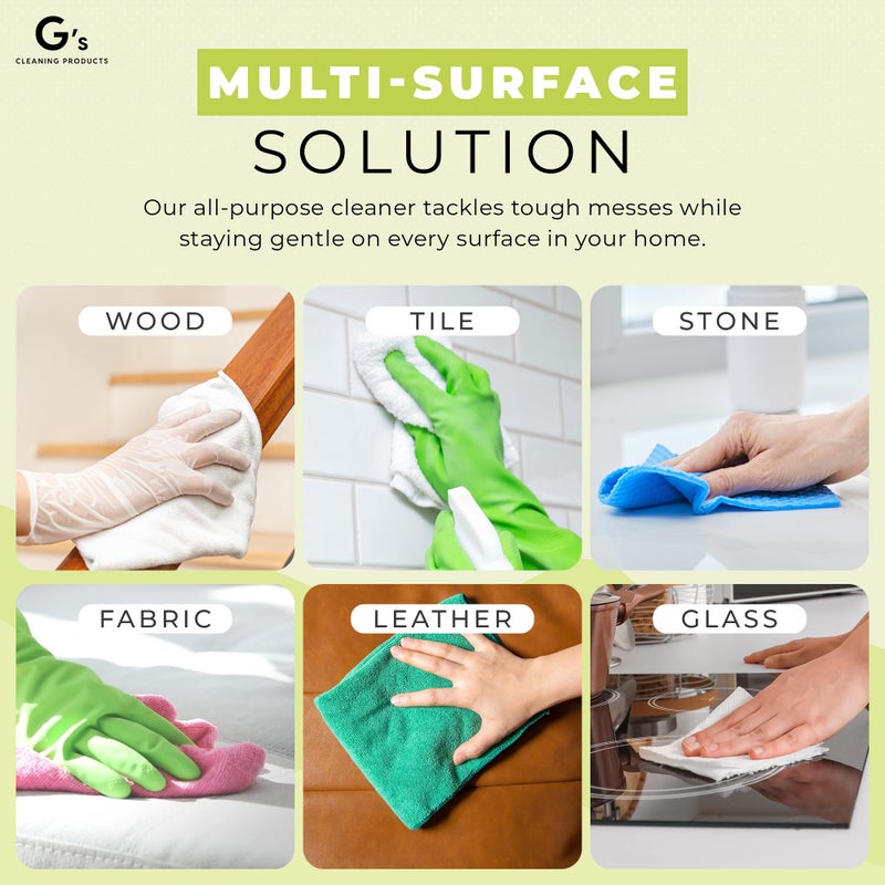 G's Cleaning Biodegradable All Purpose Cleaner - 32 oz Non-Toxic Natural Cleaning Spray - Multipurpose Cleaner Spray for Multi Surface, Kitchen, Counter Top, Furniture, Floor, Home and Household - Image 4