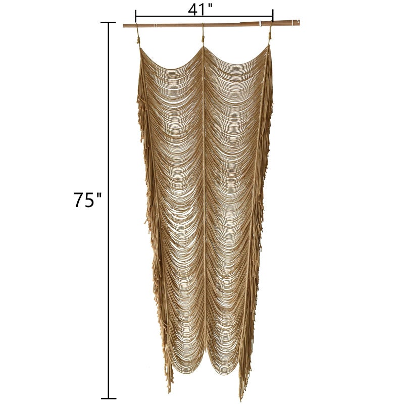 Flber Macrame Curtain Boho Curtain Room Divider Doorway Wall Decor Fiber Yarn Art Craftsmanship Bedroom Wedding Backdrop 41" W x 75" Lï¼ˆ1 Panel - Image 5