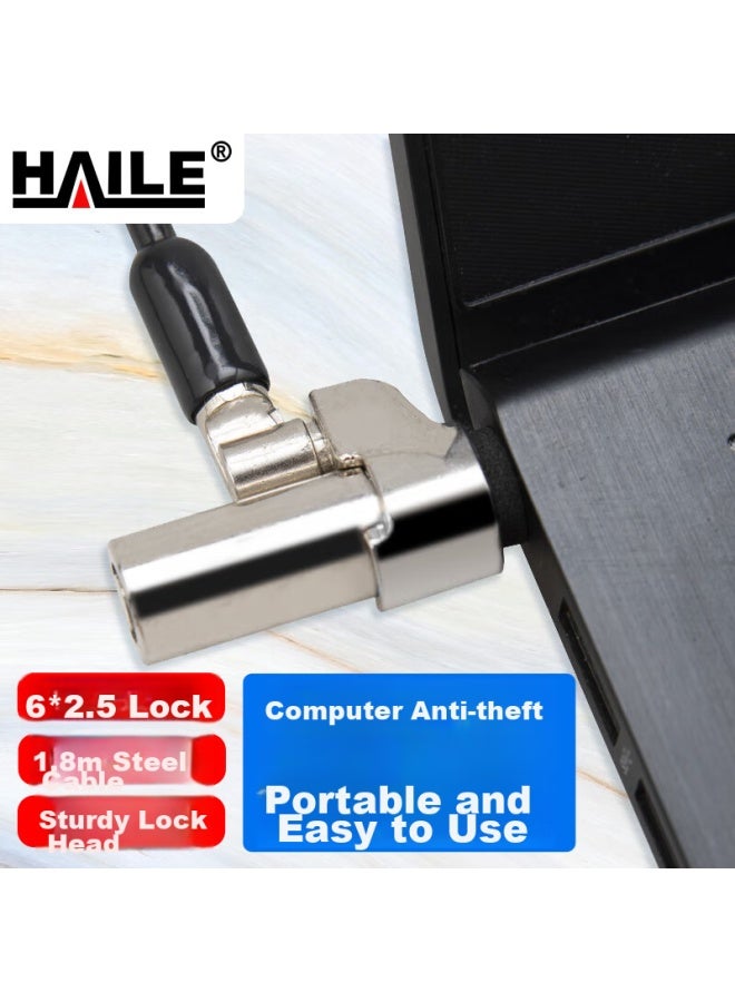 Haile Laptop Lock Anti-theft Lock Password Lock, Suitable For Hp Lenovo 6*2.5mm Laptop Lock Hole, Al-11 - Image 1