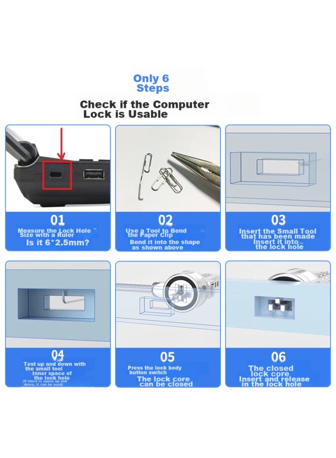 Haile Laptop Lock Anti-theft Lock Password Lock, Suitable For Hp Lenovo 6*2.5mm Laptop Lock Hole, Al-11 - Image 3